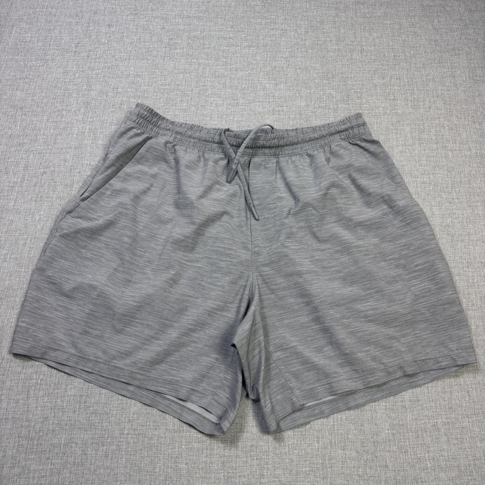 Lululemon Shorts Mens 32 L Gray Athletic Drawstring Pockets 7 Inseam Performance